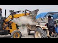 Jcb 3dx loading chips in tractor jcb working on crusher swaraj 744fe  tractors