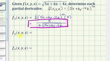 Ex: Find the Partial Derivative of a Function of Three Variables (Square Root)