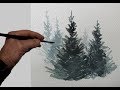 Watercolour tutorial - How to paint Christmas trees - new version with gallery.