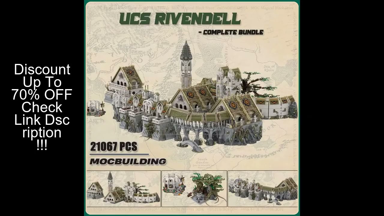 Famous Movie Moc Bricks Rivendell UCS Building Blocks Magic Fairy Town Complete Model Ultimate Colle