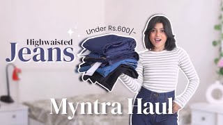 I ordered High Waist Jeans from Myntra | Highwaist Jeans | Straight Fit Jeans, Wide leg jeans