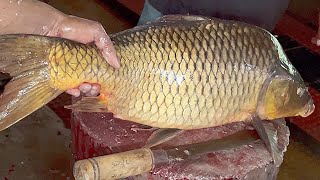 Amazing Big Carp Fish Cutting Skills Live In Bangladesh Fish Cutting Skills