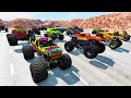 Monster Jam Racing Crashes Obstacle Course - BeamNG.drive