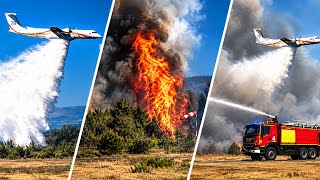 Massive Fire Incident at Carcassonne Air Show | 4 Canadairs, Dash 8 & Helicopter Deployed
