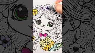 CUTE MERMAID Coloring Page AI #coloringbookai #coloringbook #coloringpageai #mermaid #cuteshorts