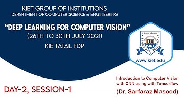 Day 2 Session 1 | Deep Learning for Computer Vision | ATAL FDP | KIET | CSE |