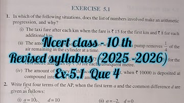 ncert class 10th chapter 5 exercise 5.1 | ncert maths class 10 ch 5 ex 5.1 | arithmetic progression