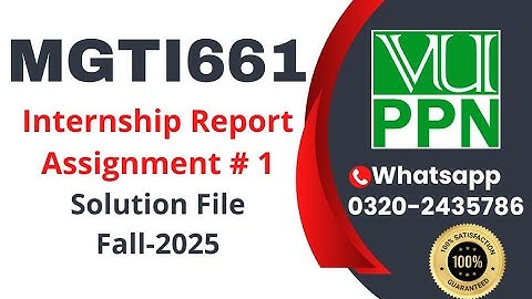 MGTI661 Assignment 1 Solution FA2025 #mgti661 #internship