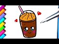 COMO DESENHAR MILKSHAKE FOFO cómo dibujar batido Kawaii, how to draw cute milkshakes Desenhos fáceis