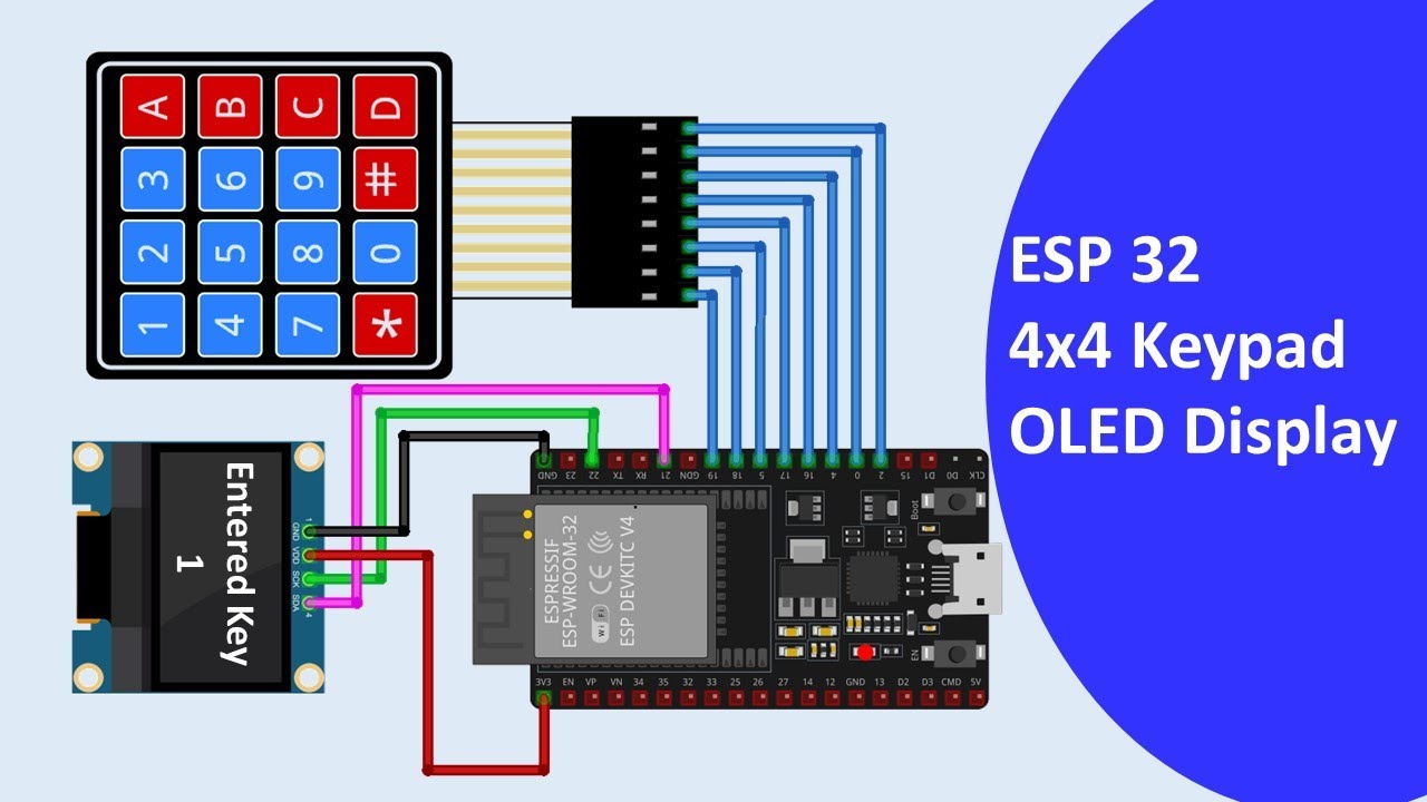 Esp32 Oled Keypad Tutorial Oled Keypad Interfacing With Esp32 Oled