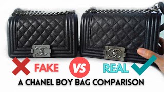 CHANEL BOY BAG: SUPER FAKE VS REAL 💯😱 **please watch til the end** ⚠️
