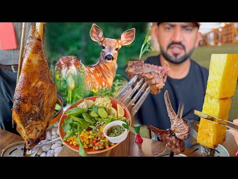 Going to try 🦌 DEER MEAT & Grilled 🍍 Pineapple, Brazilian Cuisine in MADINA Saudi Arabia Luxury Food