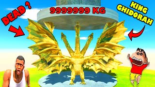 HYDRAULIC PRESS 99999 KG vs KING GHIDORAH SHINCHAN and CHOP in ANIMAL REVOLT BATTLE SIMULATOR