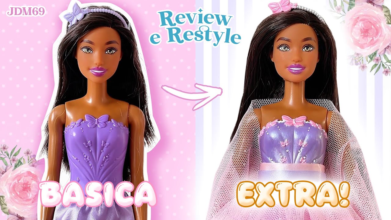 Barbie Butterfly Royal Doll | Review e Restyle: De Básica à EXTRA! ✨🦋  | Linha Budget JDM67 • JDM69