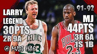 Michael Jordan vs Larry Bird Highlights (1991.11.06) - 74pts Combine! OLD BIRD Faceoff Prime MJ!