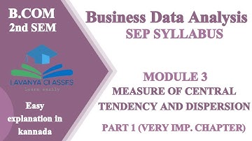 B.com Measure of Central Tendency and Dispersion  2nd Sem BUSINESS DATA ANALYSIS SEP SYLLABUS