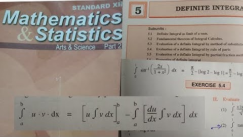 Exercise =5.4 ,Definite Integral, 12th maths2, HSC, state board