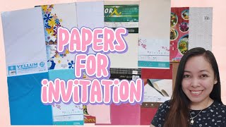 TYPES OF PAPER YOU CAN USE IN CREATING INVITATION | Cassy Soriano