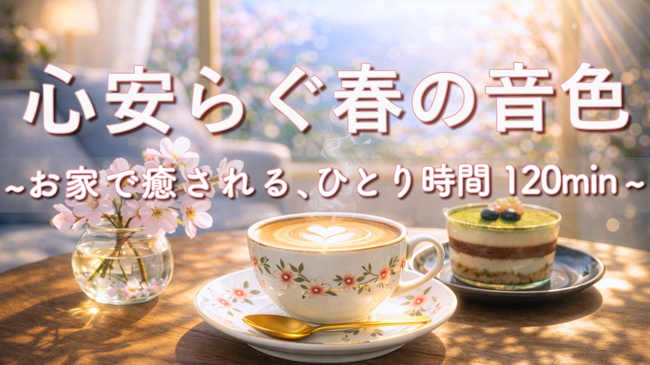 【癒し・作業用BGM】心安らぐ春の音色☕🌸｜Spring Relaxing Piano & Guitar – 120min｜優しいギター＆ピアノのリラックス音楽｜集中・読書・リラックスBGM