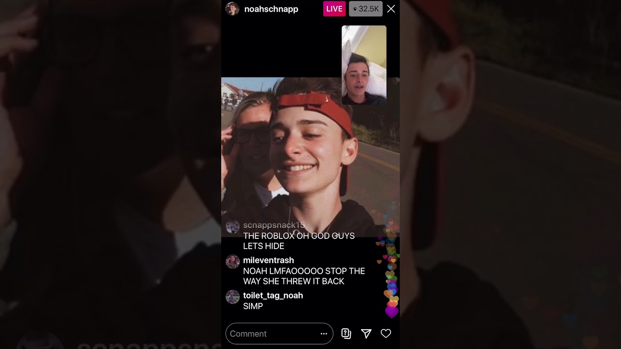 Noah Schnapp Exposing His Camera Roll On Live Youtube - what is noah schnapp roblox