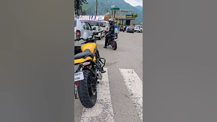 Royal Enfield Guerrilla 450 vs duke390 drag and hill test review  😍 #shorts #new #2024 #bikes #like