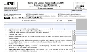 IRS Form 6781 Walkthrough (Gains and Losses From Section 1256 Contracts and Straddles)