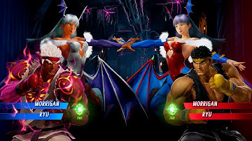 WHITE MORRIGAN & RYU VS BLUE MORRIGAN & DARK RYU - Marvel vs Capcom Infinite All Costume Unlock