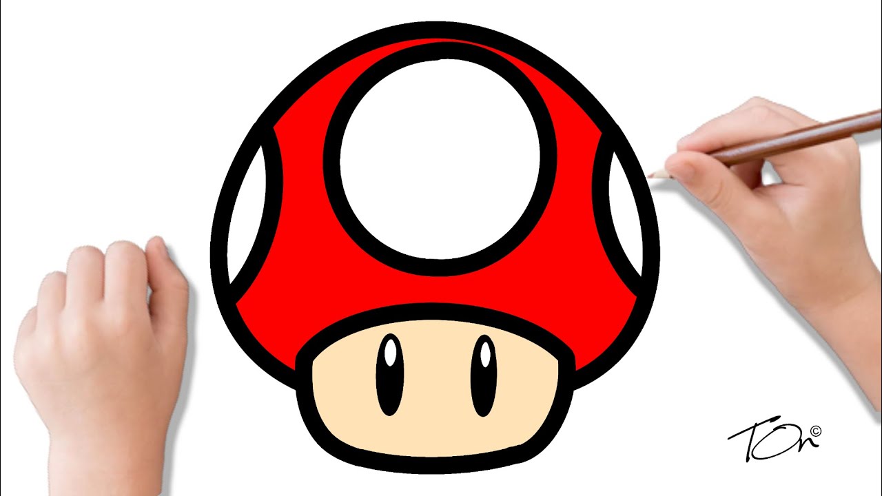Como desenhar Cogumelo Toad Super Mario Bros 