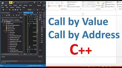 Call by Value and Call by Address - C++ Programming