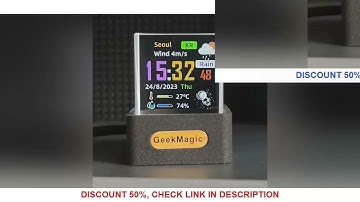 GeekMagic GIFTV Crystal Cube Photo Display Holographic Desktop Smart Weather Station Digital Clock w