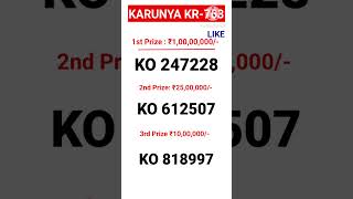 Kerala Lottery Result 01.08.2026 Karunya Lottery Results KR 763