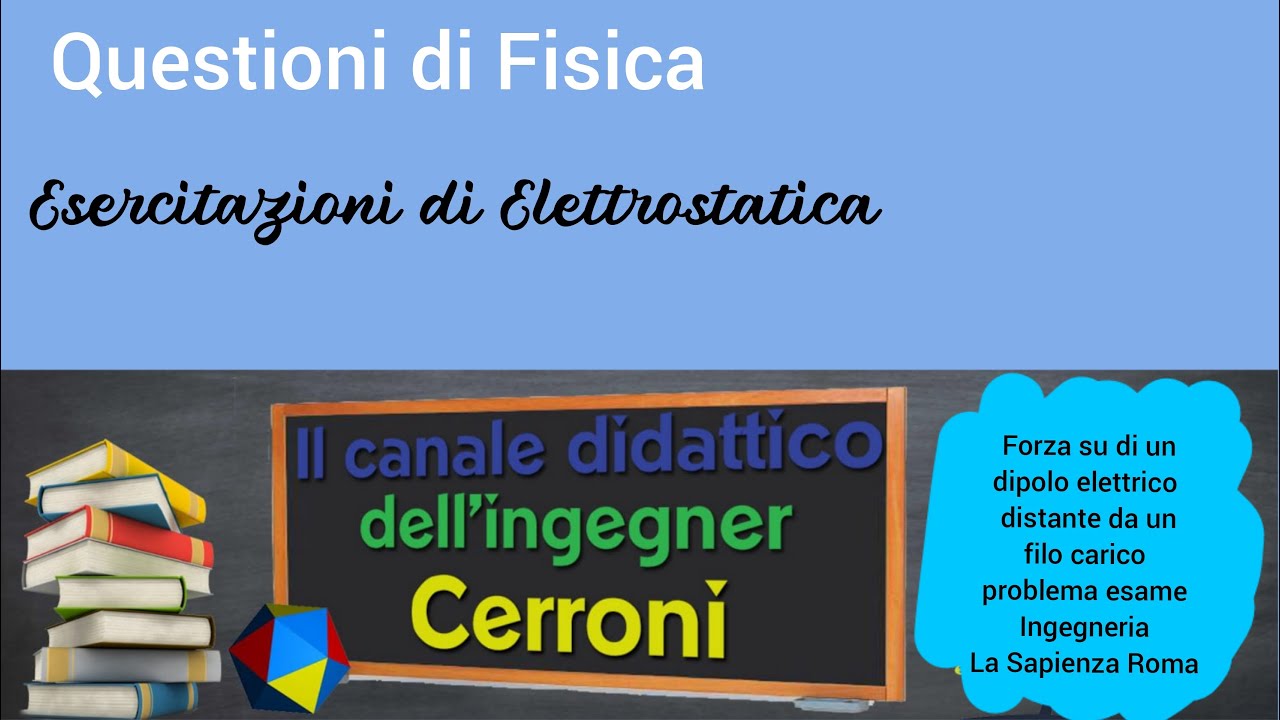 Dipolo elettrico a distanza di un filo carico esame Ingegneria Roma La Sapienza ( 53 )