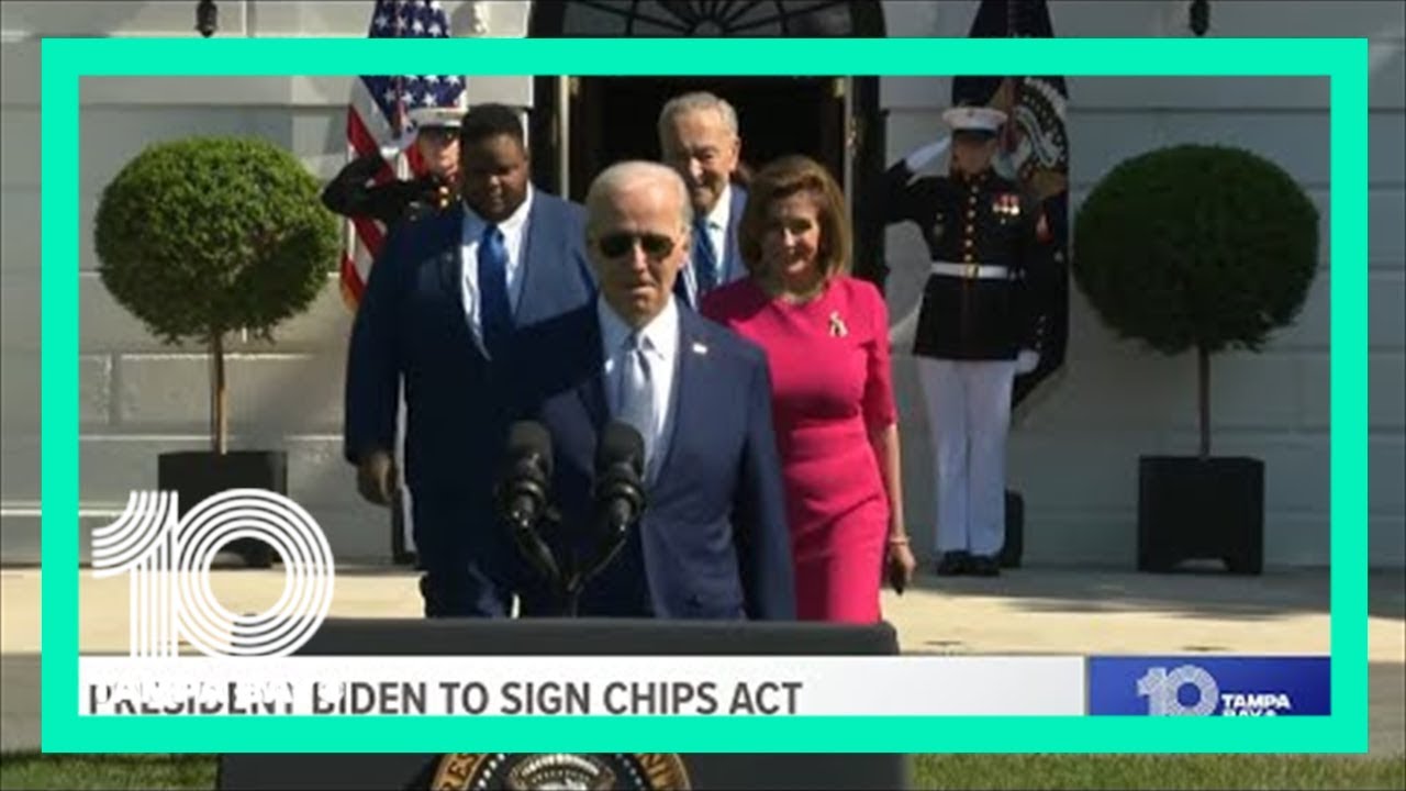 President Joe Biden signs CHIPS and Science Act - YouTube