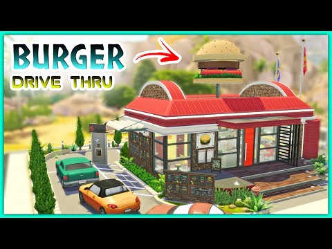 "Burger Bun" Drive thru Sims 4 Restaurant | NO CC | The Sims 4 Speed Build | #sims4speedbuilds