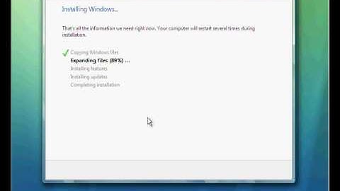 Windows Vista installation part 1