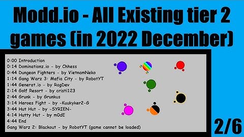Modd.io - All existing tier 2 games 2/6 (2022 December)