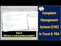 Complaint Management System in Excel and VBA   Part 6 VBA code to Resolve the complaints