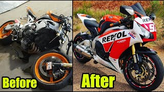 Rebuilding A Salvage CBR 1000RR in 10 Minutes (Complete Rebuild)