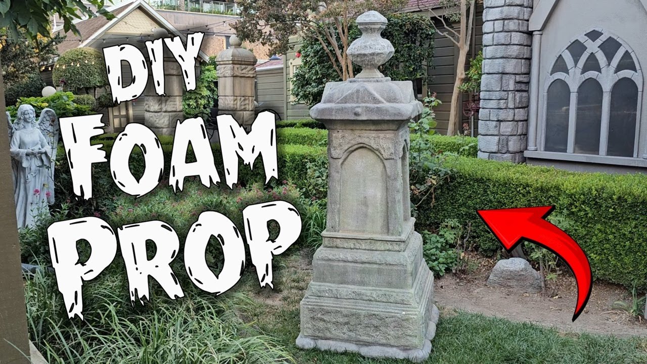 DIY Halloween Decorations Tombstone Monument - YouTube
