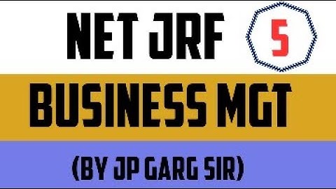 Business Management for NTA NET COMMERCE I RPSC FIRST GARDE I By JP GARG SIR I Class5