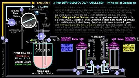 3-Part Differential HEMATOLOGY ANALYZER -Principle of Operation: Mixing the First Dilution ANIMATION