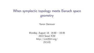 ICM2014 VideoSeries IL5.8 : Yaron Ostrover on Aug18Mon
