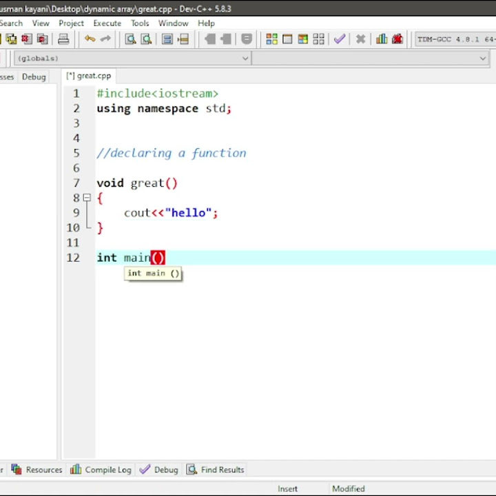 Function Declaration and calling a function in c++ #coding. - YouTube