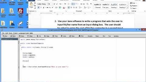 Java Program with Dialog Boxes