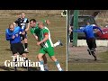 Bulgarian football match abandoned as referee chased off pitch