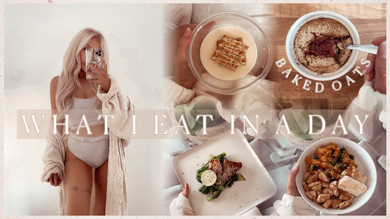 WHAT I EAT IN A DAY | healthy, balanced meals | intermittent fasting + workout routine ✨