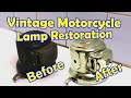 Vintage Lamp from 1927 Motorcycle Restored - Original DULL NICKEL finish or NICKLE in the USA