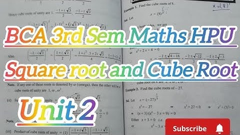 BCA 3rd Sem Maths HPU UNIT 2 HPU | Square root & Cube Root question #maths #hpu