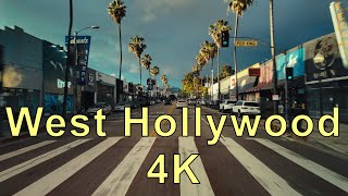 Relaxing Drive in West Hollywood, East Hollywood ASMR 4K