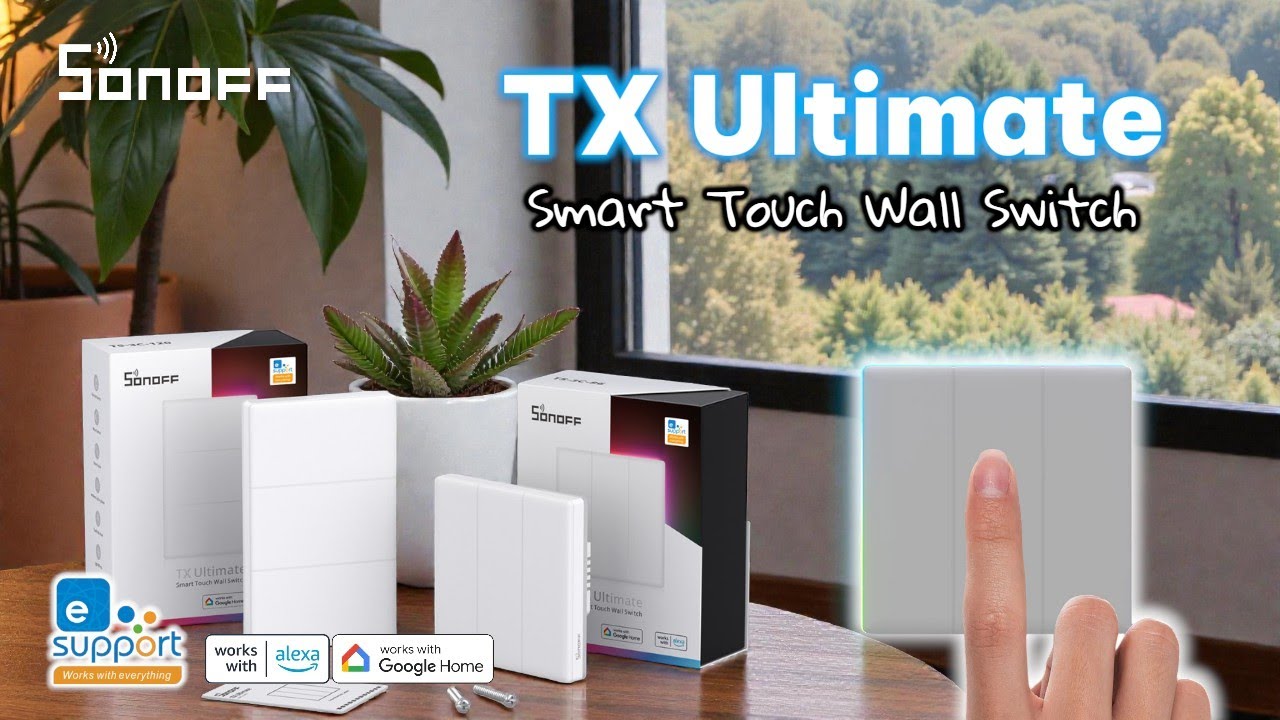SONOFF TX Ultimate Smart Touch Wall Switch - WiFi, Voice Control (Alexa), 1/2/3 Gang, White